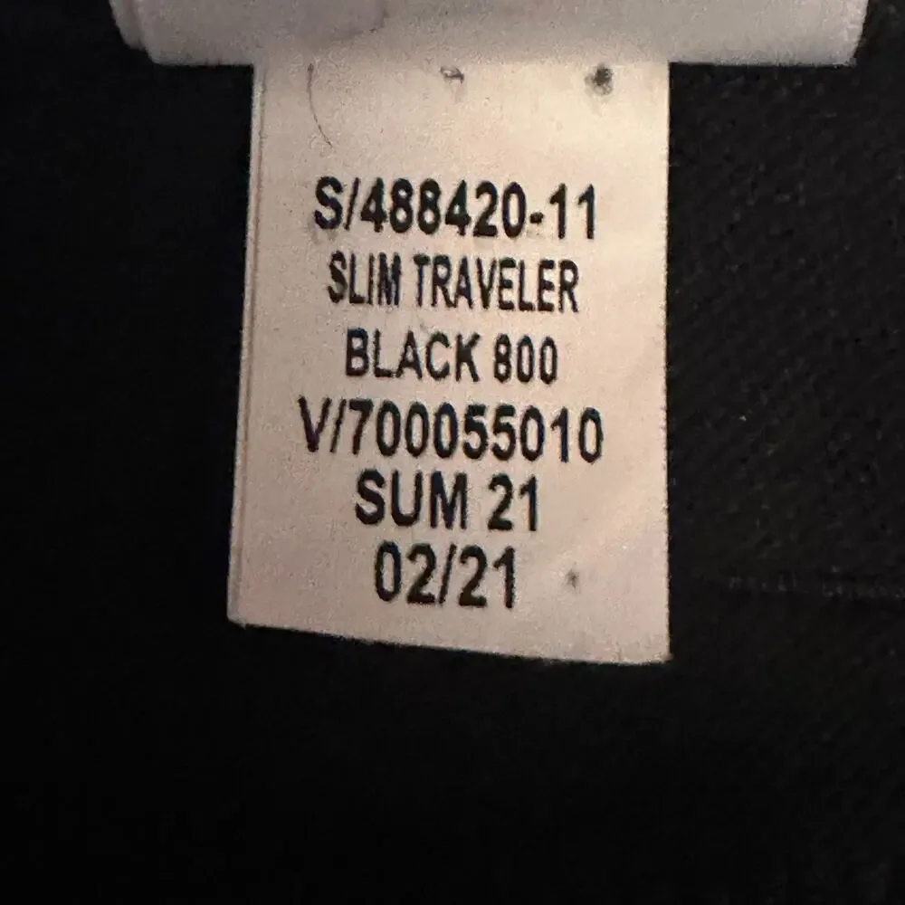 Banana Republic Traveler Pants Mens Actual Size 41x32 Black Slim Chino